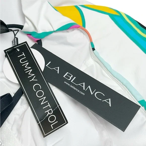 La Blanca Sun Catcher One Shoulder One Piece Swimsuit Tummy Control Size 6 NWT - Picture 3 of 8